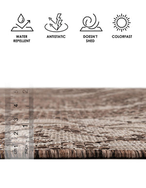 Brown 3' 3 x 14' 1 Outdoor Bohemian Runner Area Rug Weather Resistant for Patio, Deck, Terrace, Balcony, Porch 100% Polypropylene Boho Carpet Mat for Sale at Rug Engine