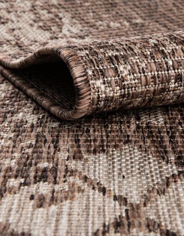 Brown 2' x 8' Outdoor Bohemian Runner Area Rug Weather Resistant for Patio, Deck, Terrace, Balcony, Porch 100% Polypropylene Boho Carpet Mat for Sale at Rug Engine
