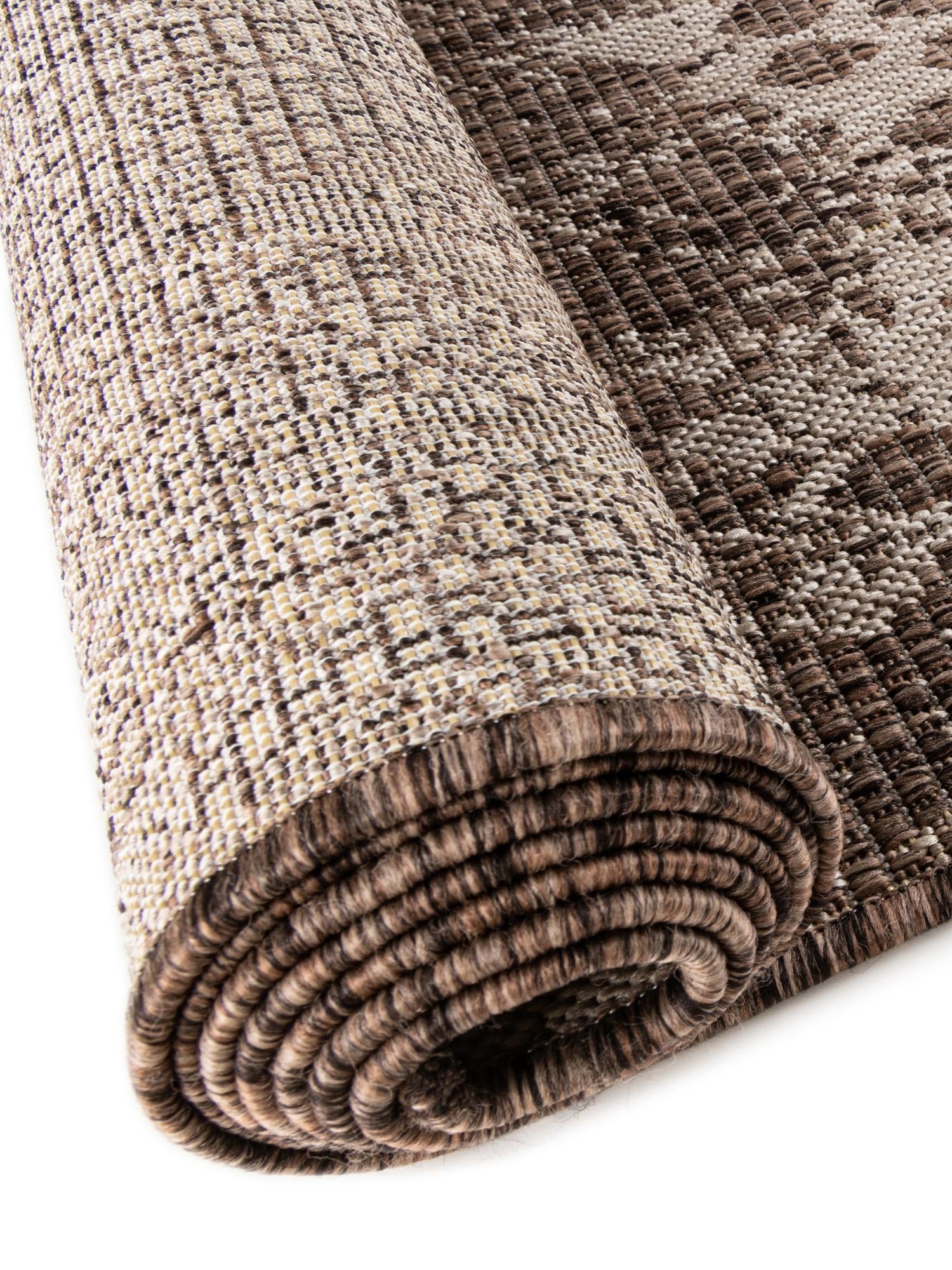 Brown 3' 3 x 14' 1 Outdoor Bohemian Runner Area Rug Weather Resistant for Patio, Deck, Terrace, Balcony, Porch 100% Polypropylene Boho Carpet Mat for Sale at Rug Engine