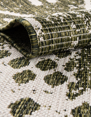 Green 10' 8 x 10' 8 Outdoor Bohemian Round Area Rug Weather Resistant for Patio, Deck, Terrace, Balcony, Porch 100% Polypropylene Boho Carpet Mat for Sale at Rug Engine
