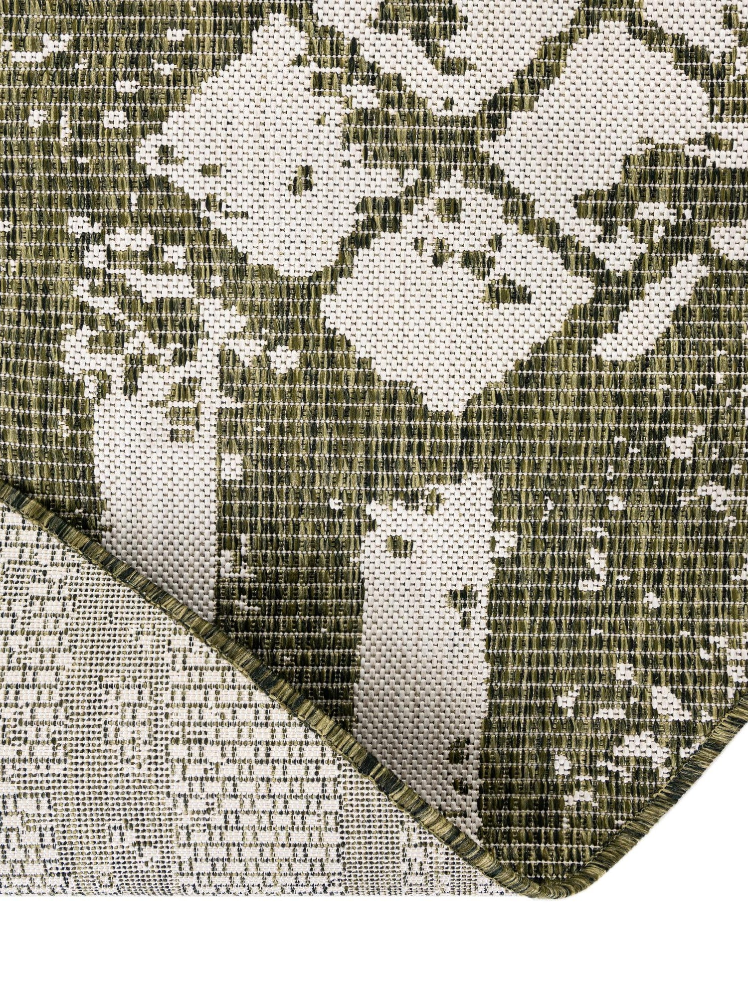 Green 13' 1 x 13' 1 Outdoor Bohemian Round Area Rug Weather Resistant for Patio, Deck, Terrace, Balcony, Porch 100% Polypropylene Boho Carpet Mat for Sale at Rug Engine