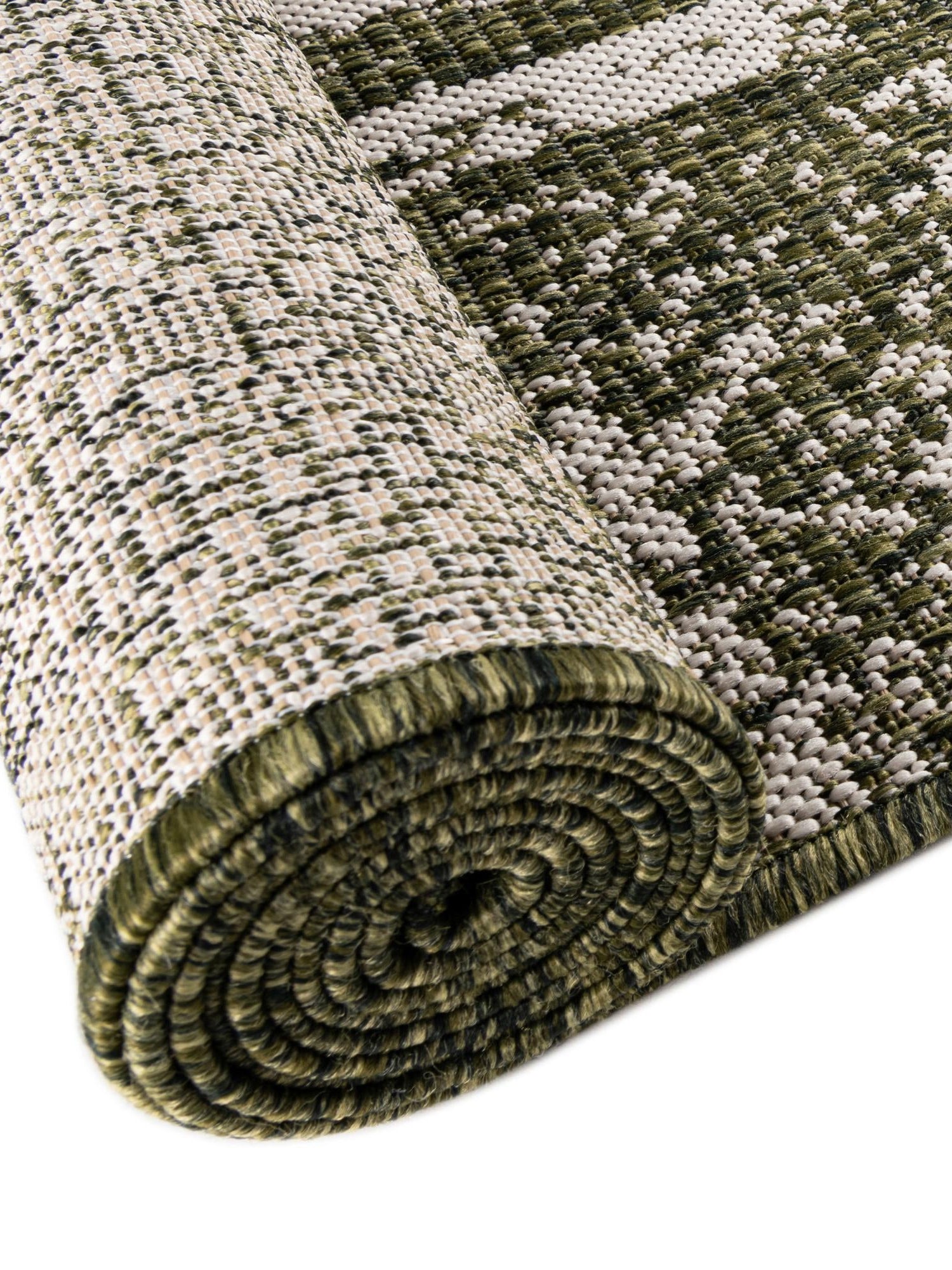 Green 6' 1 x 6' 1 Outdoor Bohemian Round Area Rug Weather Resistant for Patio, Deck, Terrace, Balcony, Porch 100% Polypropylene Boho Carpet Mat for Sale at Rug Engine