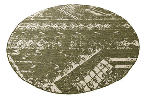 Green 7' 10 x 7' 10 Outdoor Bohemian Round Area Rug Weather Resistant for Patio, Deck, Terrace, Balcony, Porch 100% Polypropylene Boho Carpet Mat for Sale at Rug Engine