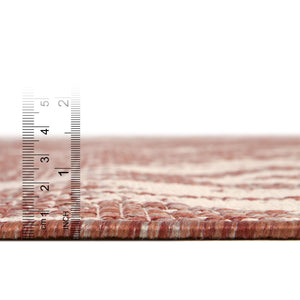 Rust Red 2' x 3' 1 Outdoor Bohemian Rectangle Rug