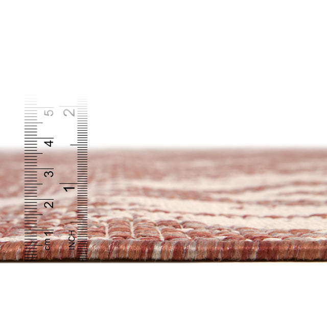 Rust Red 2' x 3' 1 Outdoor Bohemian Rectangle Rug