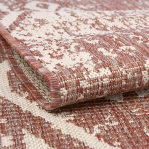 Rust Red 2' x 3' 1 Outdoor Bohemian Rectangle Rug