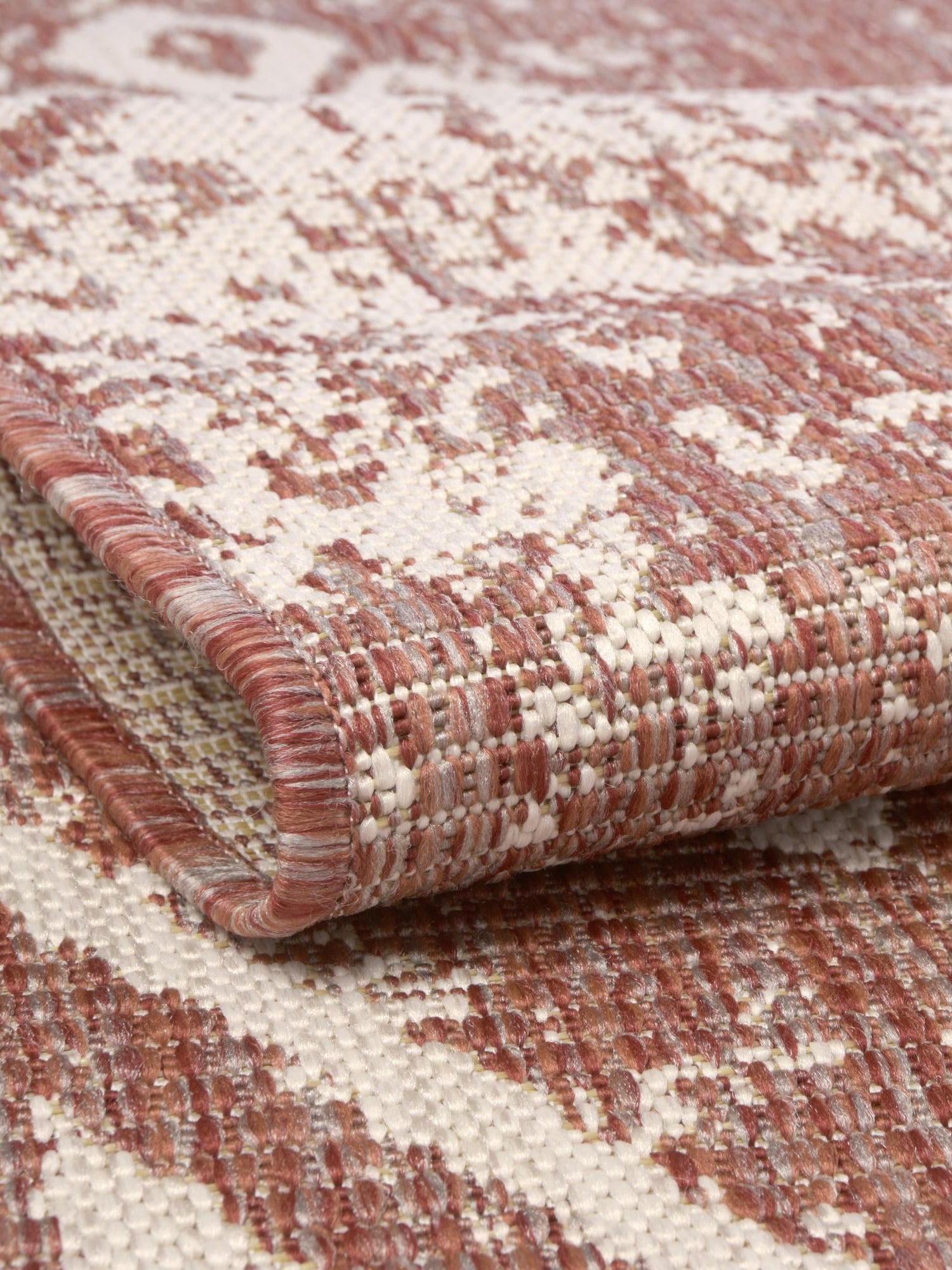 Rust Red 9' x 12' Outdoor Bohemian Rectangle Area Rug Weather Resistant for Patio, Deck, Terrace, Balcony, Porch 100% Polypropylene Boho Carpet Mat for Sale at Rug Engine