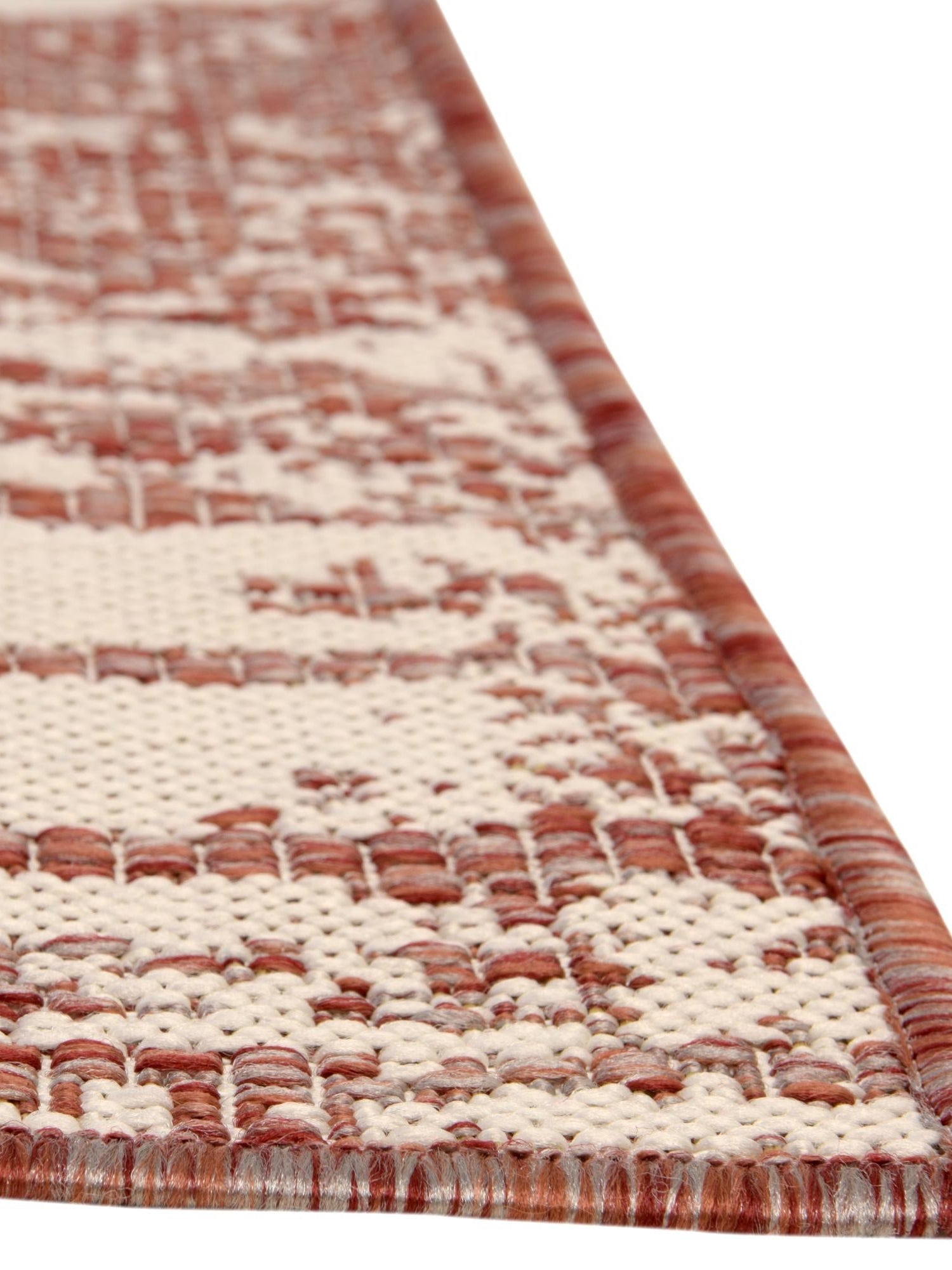 Rust Red 7' 1 x 10' Outdoor Bohemian Rectangle Area Rug Weather Resistant for Patio, Deck, Terrace, Balcony, Porch 100% Polypropylene Boho Carpet Mat for Sale at Rug Engine