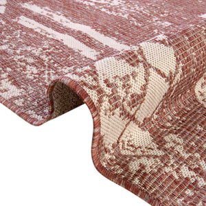 Rust Red 6' 1 x 9' Outdoor Bohemian Rectangle Area Rug Weather Resistant for Patio, Deck, Terrace, Balcony, Porch 100% Polypropylene Boho Carpet Mat for Sale at Rug Engine