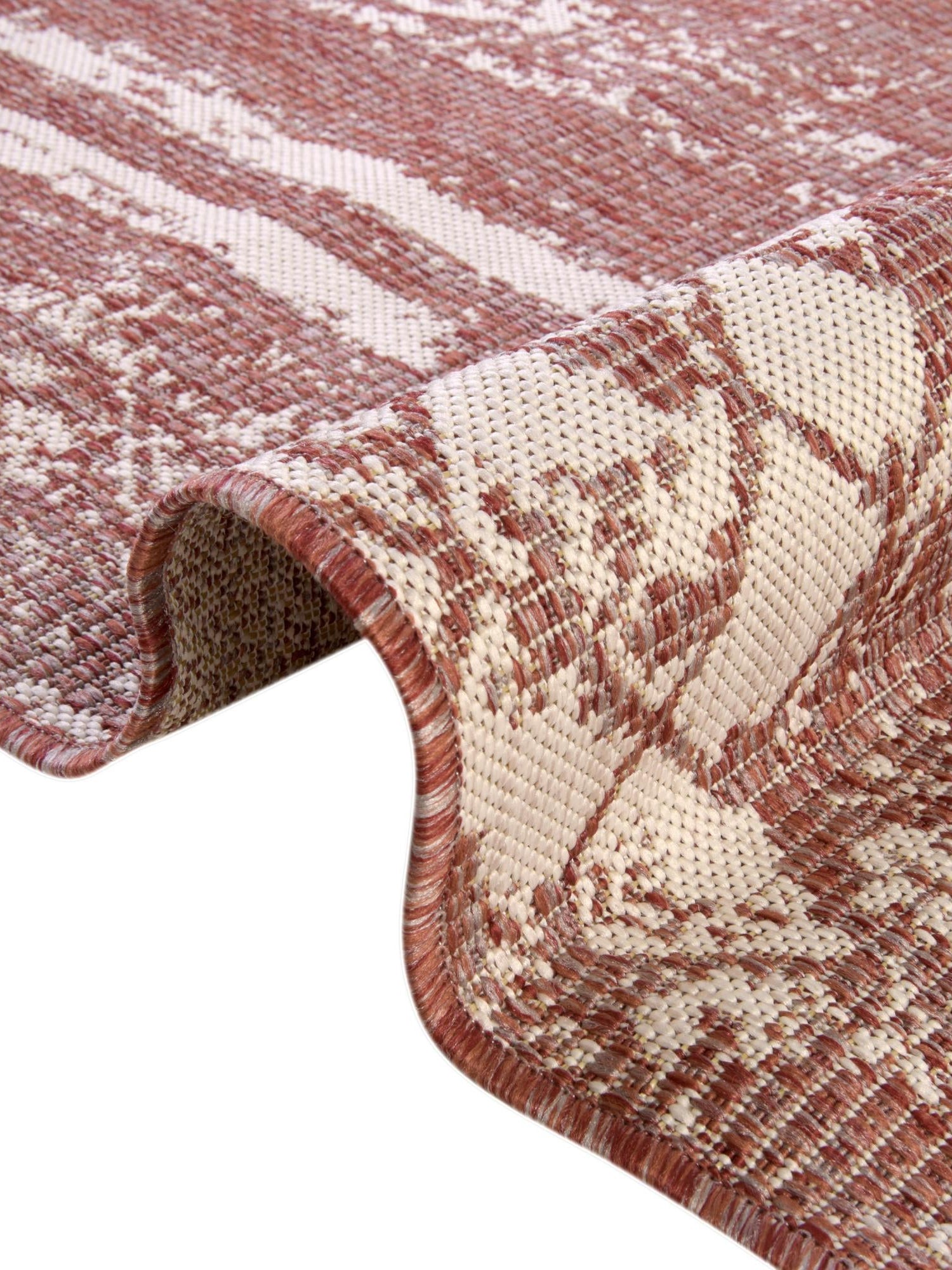 Rust Red 9' x 12' Outdoor Bohemian Rectangle Area Rug Weather Resistant for Patio, Deck, Terrace, Balcony, Porch 100% Polypropylene Boho Carpet Mat for Sale at Rug Engine
