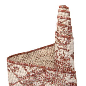 Rust Red 6' 1 x 9' Outdoor Bohemian Rectangle Area Rug Weather Resistant for Patio, Deck, Terrace, Balcony, Porch 100% Polypropylene Boho Carpet Mat for Sale at Rug Engine