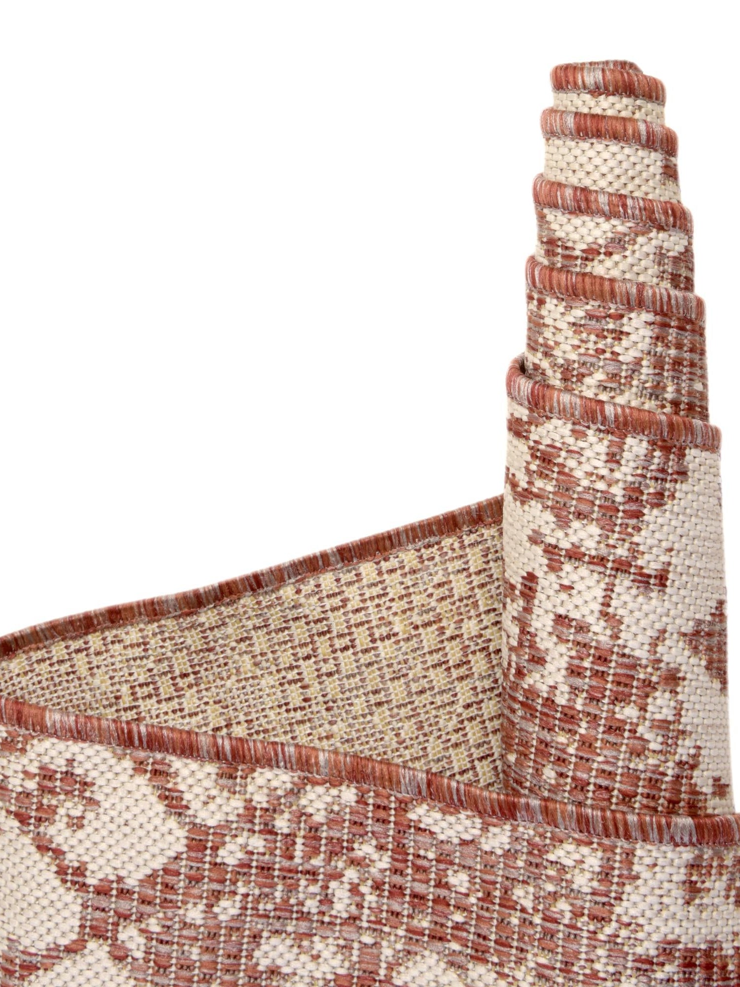 Rust Red 2' x 3' 1 Outdoor Bohemian Rectangle Area Rug Weather Resistant for Patio, Deck, Terrace, Balcony, Porch 100% Polypropylene Boho Carpet Mat for Sale at Rug Engine