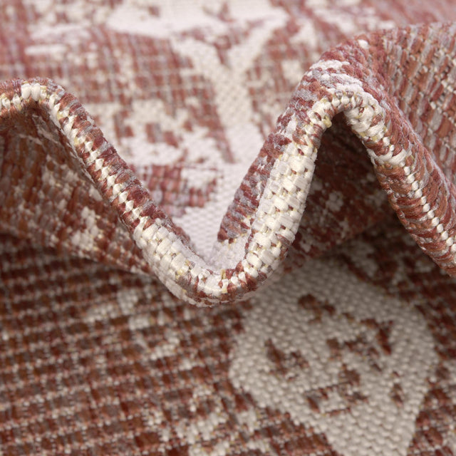 Rust Red 13' 1 x 13' 1 Outdoor Bohemian Square Area Rug Weather Resistant for Patio, Deck, Terrace, Balcony, Porch 100% Polypropylene Boho Carpet Mat for Sale at Rug Engine