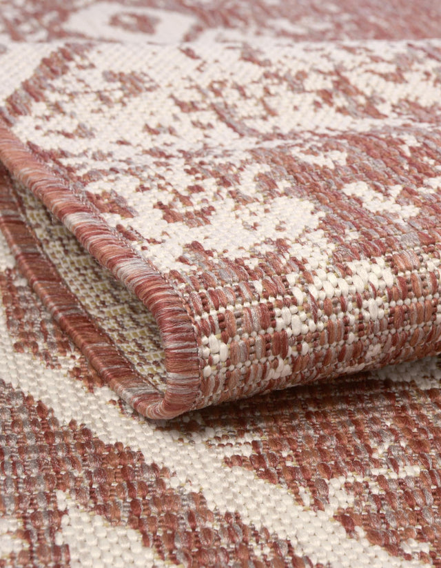 Rust Red 13' 1 x 13' 1 Outdoor Bohemian Round Area Rug Weather Resistant for Patio, Deck, Terrace, Balcony, Porch 100% Polypropylene Boho Carpet Mat for Sale at Rug Engine