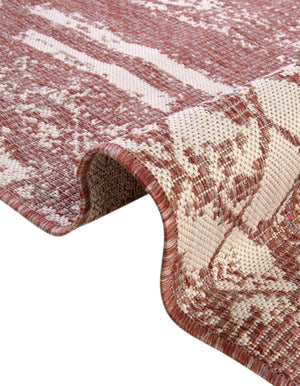 Rust Red 6' 1 x 6' 1 Outdoor Bohemian Round Area Rug Weather Resistant for Patio, Deck, Terrace, Balcony, Porch 100% Polypropylene Boho Carpet Mat for Sale at Rug Engine