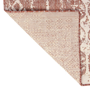 Rust Red 2' x 5' 3 Outdoor Bohemian Runner Area Rug Weather Resistant for Patio, Deck, Terrace, Balcony, Porch 100% Polypropylene Boho Carpet Mat for Sale at Rug Engine