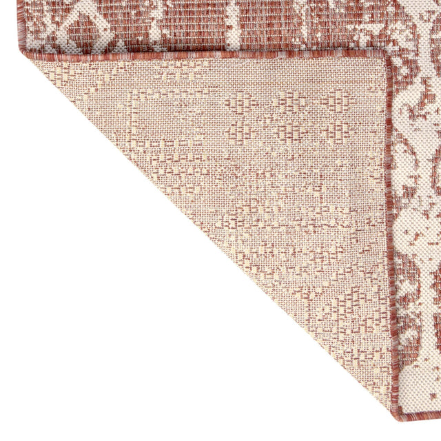 Rust Red 2' 7 x 12' Outdoor Bohemian Runner Area Rug Weather Resistant for Patio, Deck, Terrace, Balcony, Porch 100% Polypropylene Boho Carpet Mat for Sale at Rug Engine