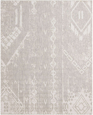 Gray 7' 10 x 10' Outdoor Bohemian Rectangle Area Rug Weather Resistant for Patio, Deck, Terrace, Balcony, Porch 100% Polypropylene Boho Carpet Mat for Sale at Rug Engine