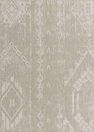 Gray 7' 1 x 10' Outdoor Bohemian Rectangle Area Rug Weather Resistant for Patio, Deck, Terrace, Balcony, Porch 100% Polypropylene Boho Carpet Mat for Sale at Rug Engine