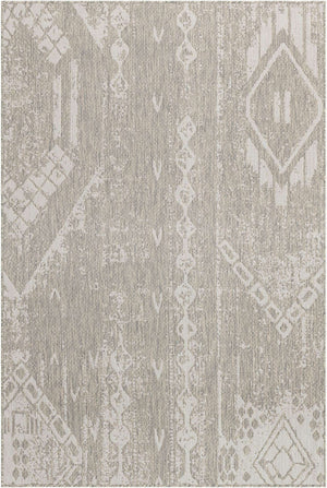 Gray 5' 3 x 8' Outdoor Bohemian Rectangle Area Rug Weather Resistant for Patio, Deck, Terrace, Balcony, Porch 100% Polypropylene Boho Carpet Mat for Sale at Rug Engine