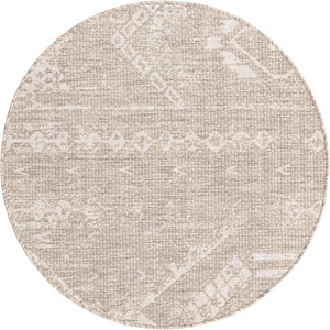 Gray 3' 1 x 3' 1 Outdoor Bohemian Round Area Rug Weather Resistant for Patio, Deck, Terrace, Balcony, Porch 100% Polypropylene Boho Carpet Mat for Sale at Rug Engine