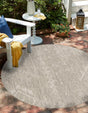 Gray 10' 8 x 10' 8 Outdoor Bohemian Round Area Rug Weather Resistant for Patio, Deck, Terrace, Balcony, Porch 100% Polypropylene Boho Carpet Mat for Sale at Rug Engine