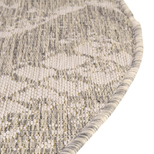 Gray 13' 1 x 13' 1 Outdoor Bohemian Round Area Rug Weather Resistant for Patio, Deck, Terrace, Balcony, Porch 100% Polypropylene Boho Carpet Mat for Sale at Rug Engine