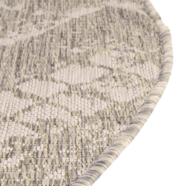 Gray 6' 1 x 6' 1 Outdoor Bohemian Round Area Rug Weather Resistant for Patio, Deck, Terrace, Balcony, Porch 100% Polypropylene Boho Carpet Mat for Sale at Rug Engine