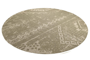 Gray 13' 1 x 13' 1 Outdoor Bohemian Round Area Rug Weather Resistant for Patio, Deck, Terrace, Balcony, Porch 100% Polypropylene Boho Carpet Mat for Sale at Rug Engine