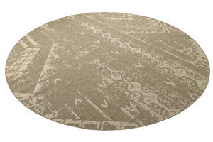 Gray 13' 1 x 13' 1 Outdoor Bohemian Round Area Rug Weather Resistant for Patio, Deck, Terrace, Balcony, Porch 100% Polypropylene Boho Carpet Mat for Sale at Rug Engine