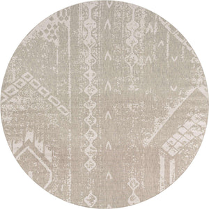 Gray 13' 1 x 13' 1 Outdoor Bohemian Round Area Rug Weather Resistant for Patio, Deck, Terrace, Balcony, Porch 100% Polypropylene Boho Carpet Mat for Sale at Rug Engine