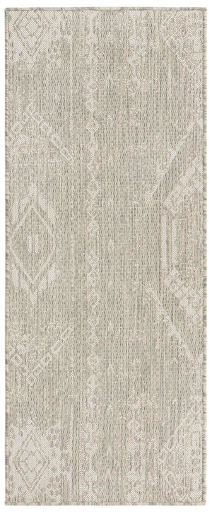 Gray 2' x 5' Outdoor Bohemian Runner Area Rug Weather Resistant for Patio, Deck, Terrace, Balcony, Porch 100% Polypropylene Boho Carpet Mat for Sale at Rug Engine