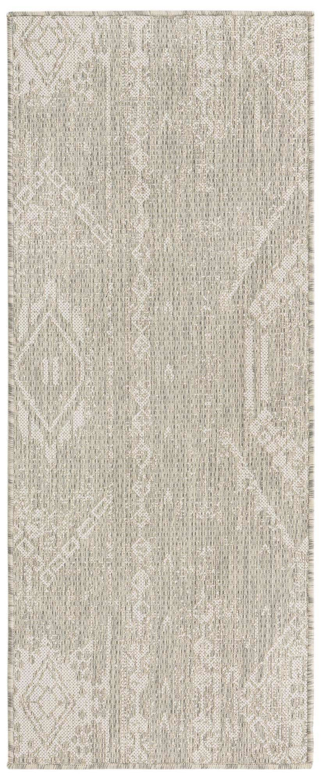 Gray 2' x 5' Outdoor Bohemian Runner Area Rug Weather Resistant for Patio, Deck, Terrace, Balcony, Porch 100% Polypropylene Boho Carpet Mat for Sale at Rug Engine