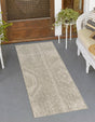 Gray 2' x 6' 1 Outdoor Bohemian Runner Area Rug Weather Resistant for Patio, Deck, Terrace, Balcony, Porch 100% Polypropylene Boho Carpet Mat for Sale at Rug Engine