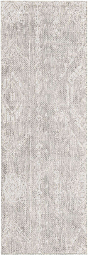 Gray 2' x 8' Outdoor Bohemian Runner Area Rug Weather Resistant for Patio, Deck, Terrace, Balcony, Porch 100% Polypropylene Boho Carpet Mat for Sale at Rug Engine