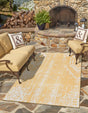 Yellow 2' x 3' 1 Outdoor Bohemian Rectangle Area Rug Weather Resistant for Patio, Deck, Terrace, Balcony, Porch 100% Polypropylene Boho Carpet Mat for Sale at Rug Engine