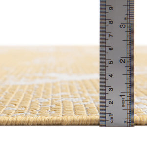 Yellow 6' 1 x 9' Outdoor Bohemian Rectangle Area Rug Weather Resistant for Patio, Deck, Terrace, Balcony, Porch 100% Polypropylene Boho Carpet Mat for Sale at Rug Engine