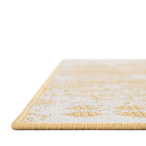 Yellow 10' x 13' 1 Outdoor Bohemian Rectangle Area Rug Weather Resistant for Patio, Deck, Terrace, Balcony, Porch 100% Polypropylene Boho Carpet Mat for Sale at Rug Engine