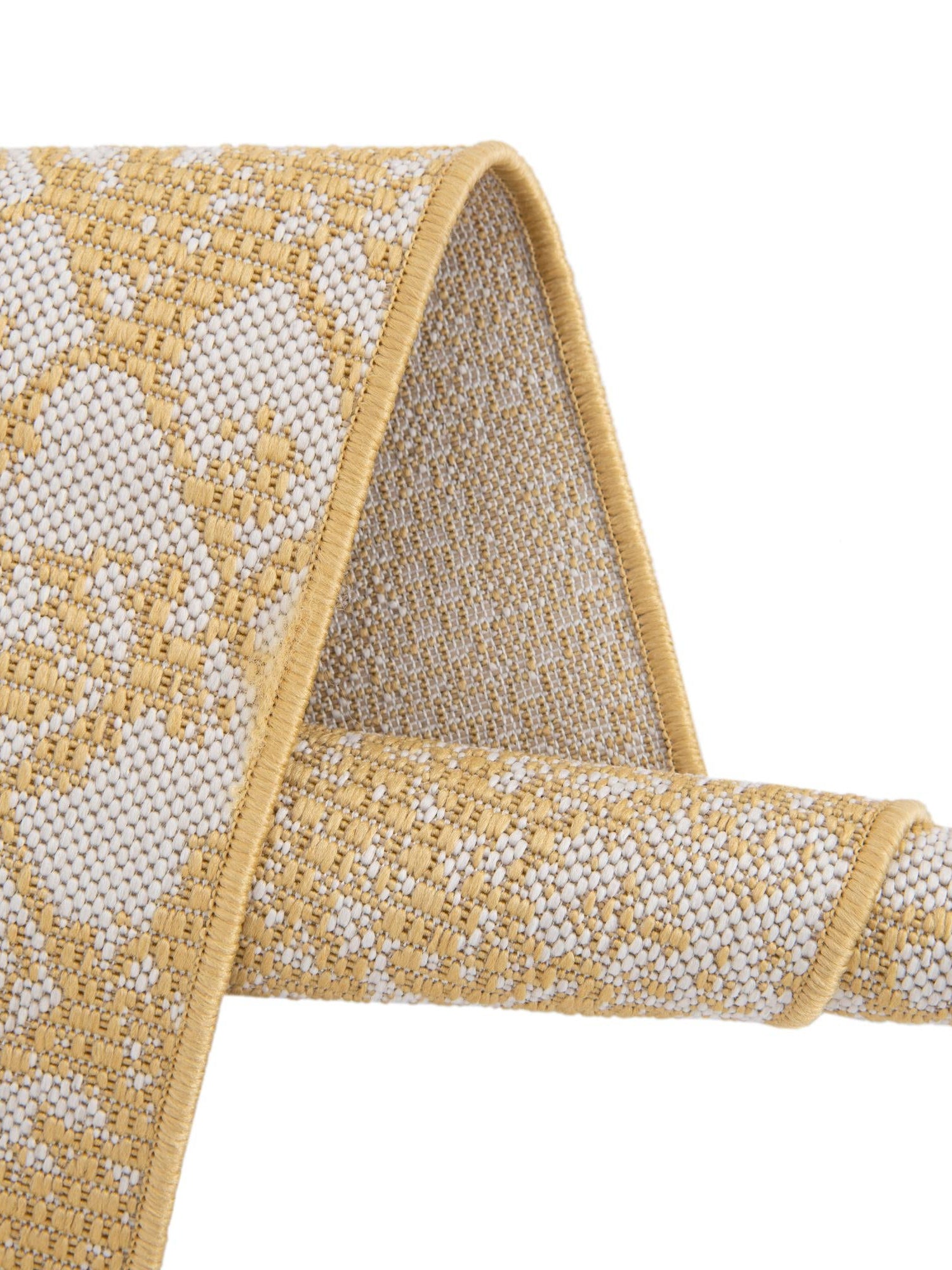 Yellow 9' x 12' Outdoor Bohemian Rectangle Area Rug Weather Resistant for Patio, Deck, Terrace, Balcony, Porch 100% Polypropylene Boho Carpet Mat for Sale at Rug Engine