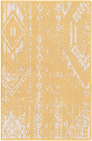 Yellow 2' x 3' 1 Outdoor Bohemian Rectangle Area Rug Weather Resistant for Patio, Deck, Terrace, Balcony, Porch 100% Polypropylene Boho Carpet Mat for Sale at Rug Engine