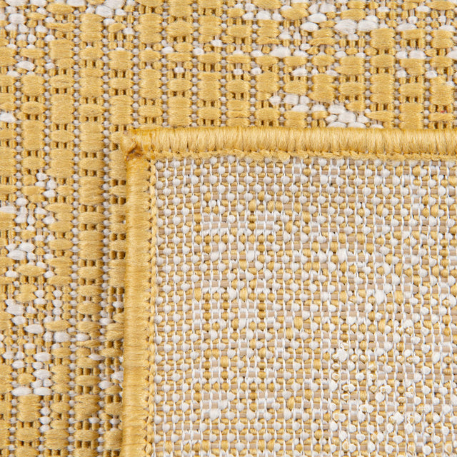 Yellow 10' 8 x 10' 8 Outdoor Bohemian Square Area Rug Weather Resistant for Patio, Deck, Terrace, Balcony, Porch 100% Polypropylene Boho Carpet Mat for Sale at Rug Engine