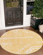 Yellow 13' 1 x 13' 1 Outdoor Bohemian Round Area Rug Weather Resistant for Patio, Deck, Terrace, Balcony, Porch 100% Polypropylene Boho Carpet Mat for Sale at Rug Engine