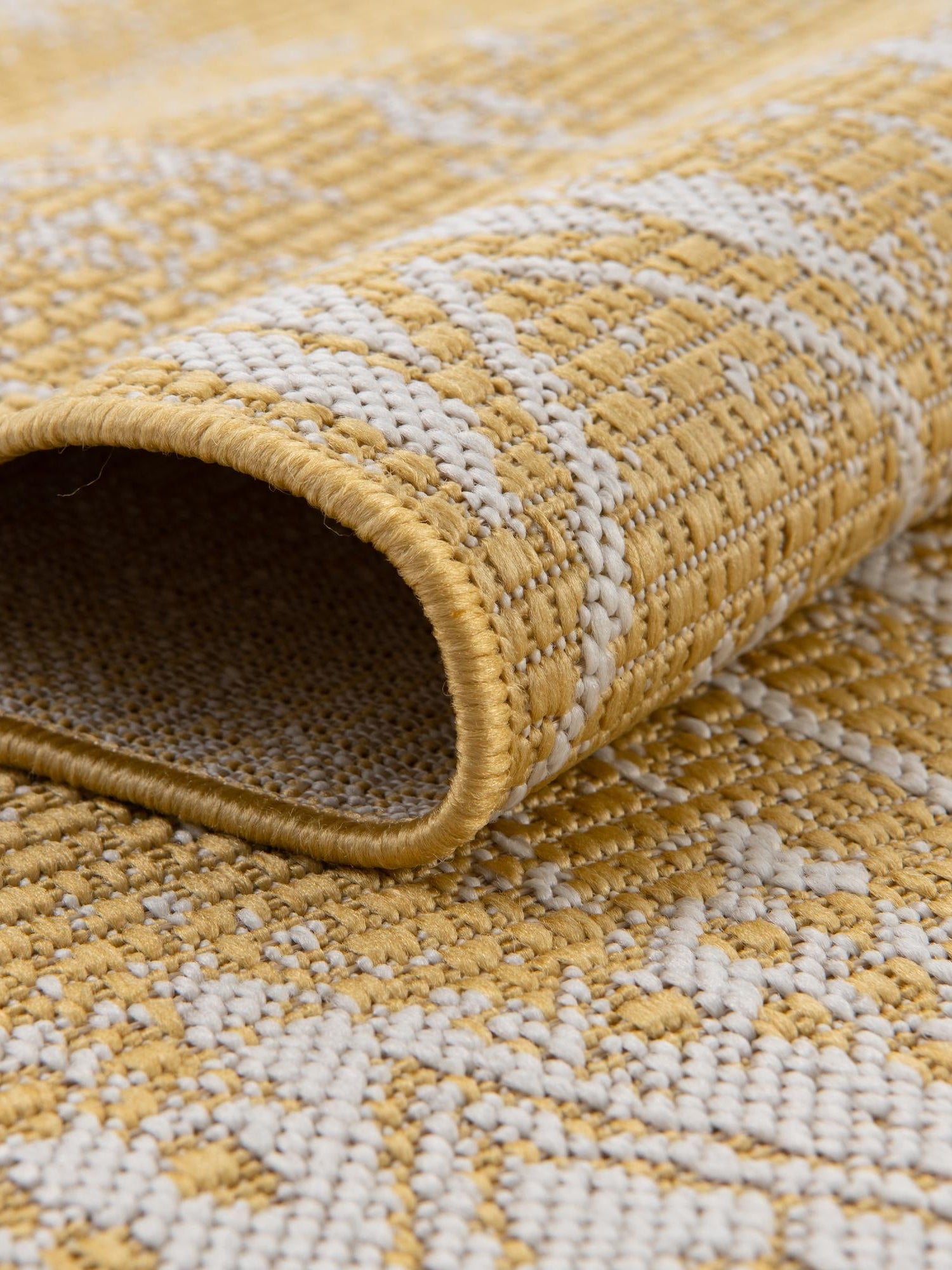 Yellow 10' 8 x 10' 8 Outdoor Bohemian Round Area Rug Weather Resistant for Patio, Deck, Terrace, Balcony, Porch 100% Polypropylene Boho Carpet Mat for Sale at Rug Engine