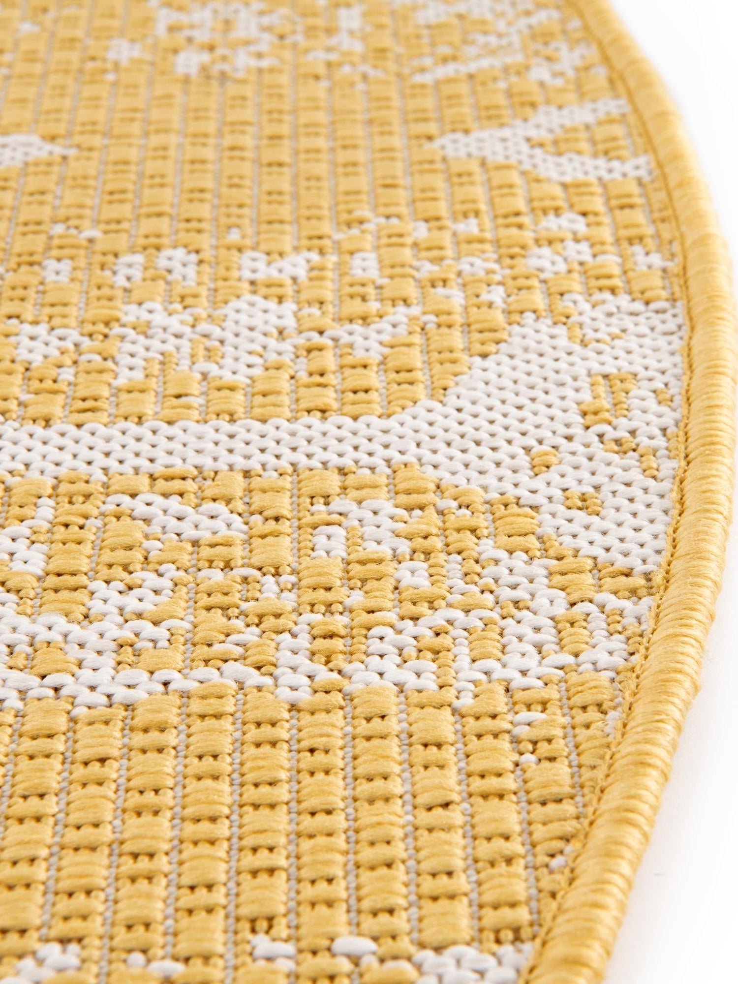 Yellow 4' 1 x 4' 1 Outdoor Bohemian Round Area Rug Weather Resistant for Patio, Deck, Terrace, Balcony, Porch 100% Polypropylene Boho Carpet Mat for Sale at Rug Engine