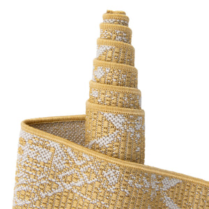 Yellow 4' 1 x 4' 1 Outdoor Bohemian Round Area Rug Weather Resistant for Patio, Deck, Terrace, Balcony, Porch 100% Polypropylene Boho Carpet Mat for Sale at Rug Engine