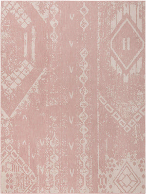 Pink 9' x 12' Outdoor Bohemian Rectangle Area Rug Weather Resistant for Patio, Deck, Terrace, Balcony, Porch 100% Polypropylene Boho Carpet Mat for Sale at Rug Engine
