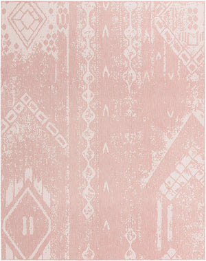 Pink 7' 10 x 10' Outdoor Bohemian Rectangle Area Rug Weather Resistant for Patio, Deck, Terrace, Balcony, Porch 100% Polypropylene Boho Carpet Mat for Sale at Rug Engine