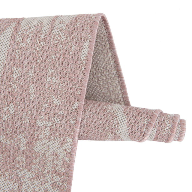 Pink 4' 1 x 6' 1 Outdoor Bohemian Rectangle Area Rug Weather Resistant for Patio, Deck, Terrace, Balcony, Porch 100% Polypropylene Boho Carpet Mat for Sale at Rug Engine