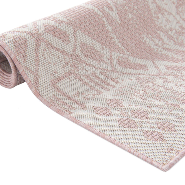 Pink 9' x 12' Outdoor Bohemian Rectangle Area Rug Weather Resistant for Patio, Deck, Terrace, Balcony, Porch 100% Polypropylene Boho Carpet Mat for Sale at Rug Engine