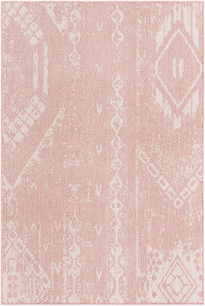 Pink 4' 1 x 6' 1 Outdoor Bohemian Rectangle Area Rug Weather Resistant for Patio, Deck, Terrace, Balcony, Porch 100% Polypropylene Boho Carpet Mat for Sale at Rug Engine